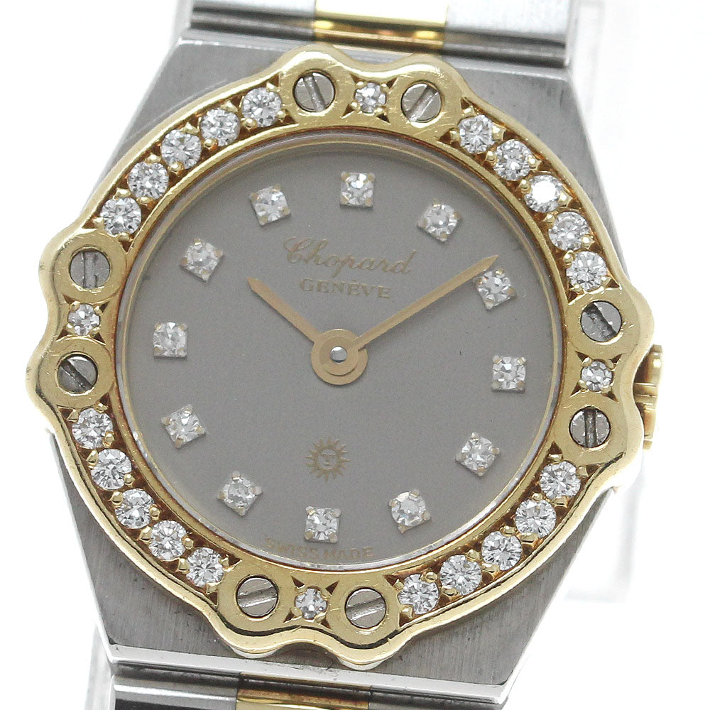 Chopard St Moritz 25/8067-11 Diamond bezel 12P Gray Dial Quartz Ladies_804680