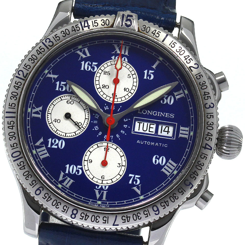 LONGINES Lindberg L2.618.4 Chronograph day date Blue / Silver Dial Automatic Men's Watch_804731
