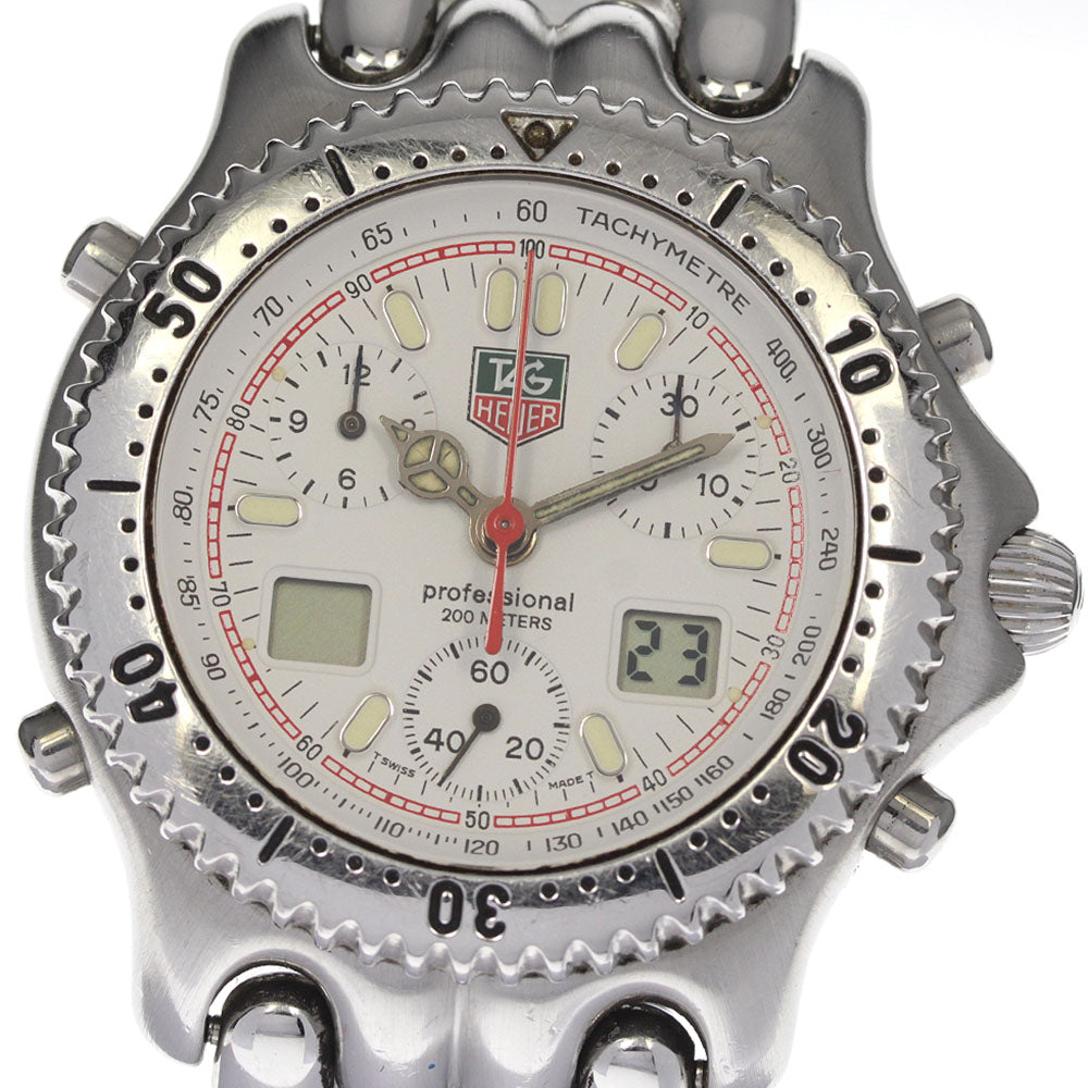 TAG HEUER S/el CG1111-0 Chronograph white Dial Quartz Men's Watch_804764