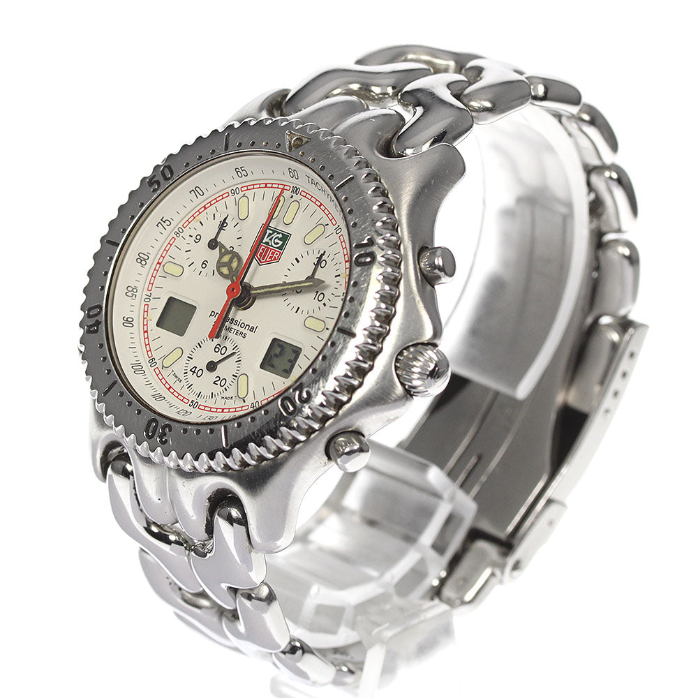 TAG HEUER S/el CG1111-0 Chronograph white Dial Quartz Men's Watch_804764