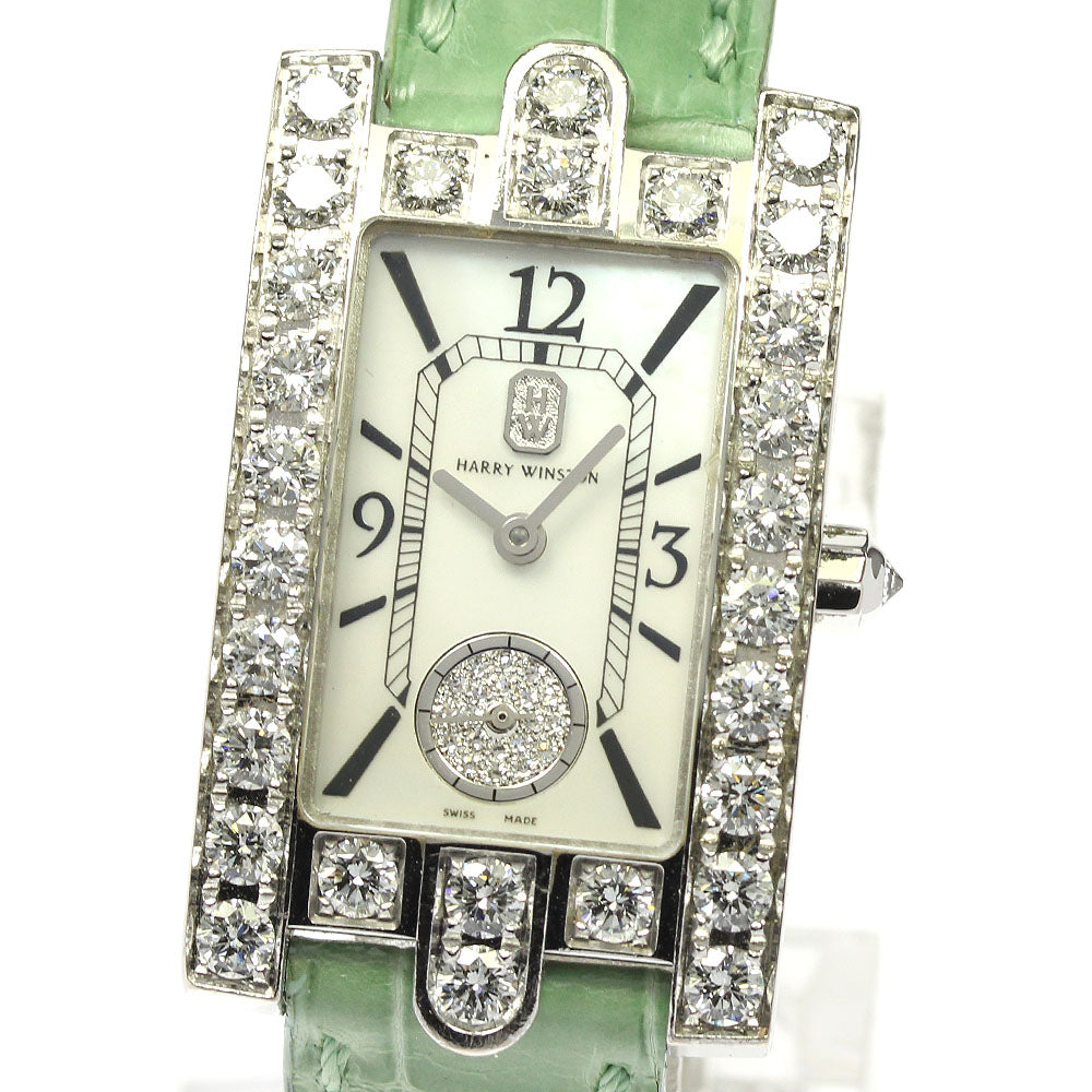HARRY WINSTON Avenue 310LQW K18WG diamond bezel White shell Dial Quartz Ladies Watch_804960