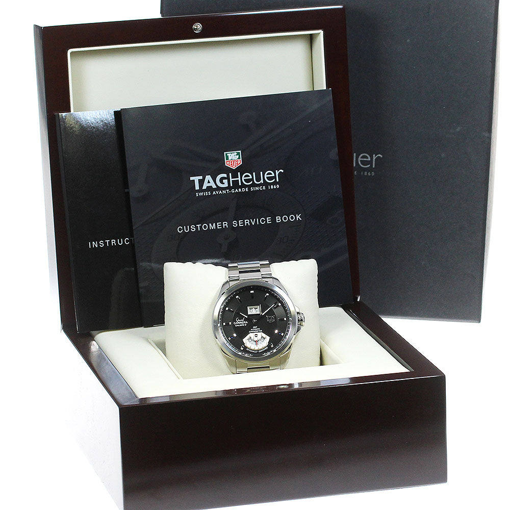 TAG HEUER Grand Carrera WAV5111 Caliber 8 GMT Black Dial Automatic Men's_805075