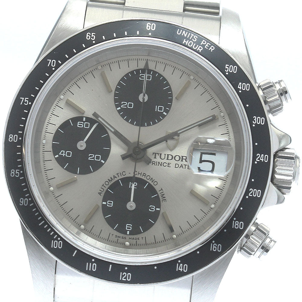 TUDOR Prince Date Chrono Time 79260 Silver / Black Dial Automatic Men's_805399