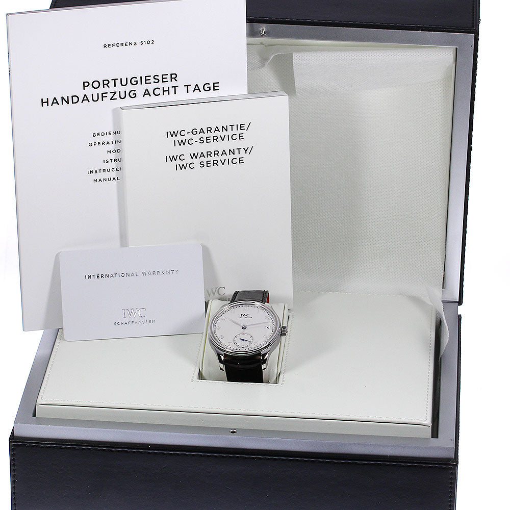 IWC SCHAFFHAUSEN Portugieser Handwind Eight Days IW510203 Silver Dial Hand Winding Men's Watch_805574
