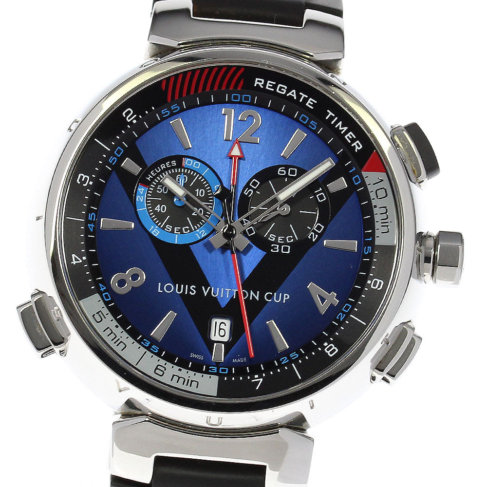 LOUIS VUITTON Tambour Regatta Q102D Chronograph Date blue Dial Quartz Men's Watch_805638