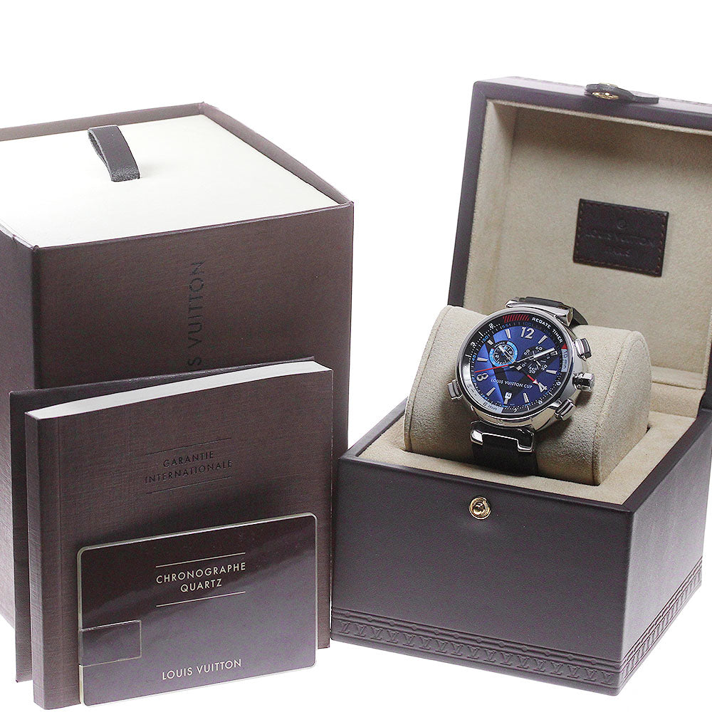 LOUIS VUITTON Tambour Regatta Q102D Chronograph Date blue Dial Quartz Men's Watch_805638