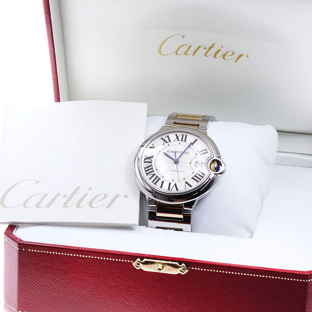 CARTIER Baron Blue LM W69009Z3 YG2 tone Silver Dial Automatic Men's Watch_806107