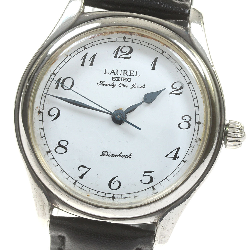 SEIKO Laurel 4S24-0040 SV925 Enamel Dial Vintage white Dial Hand Winding Men's Watch_806146