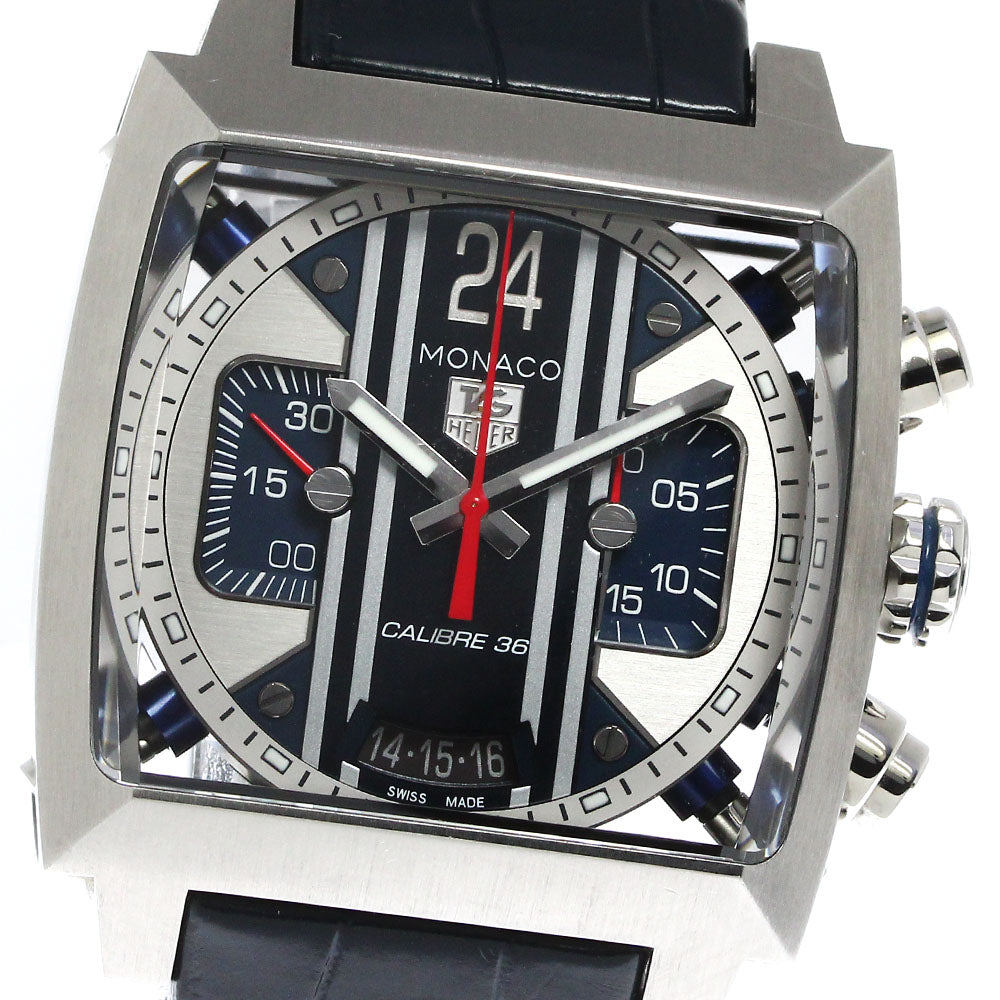 TAG HEUER Monaco 24 CAL5111 Chronograph caliber 36 Blue / Silver Dial Automatic Men's Watch_806308