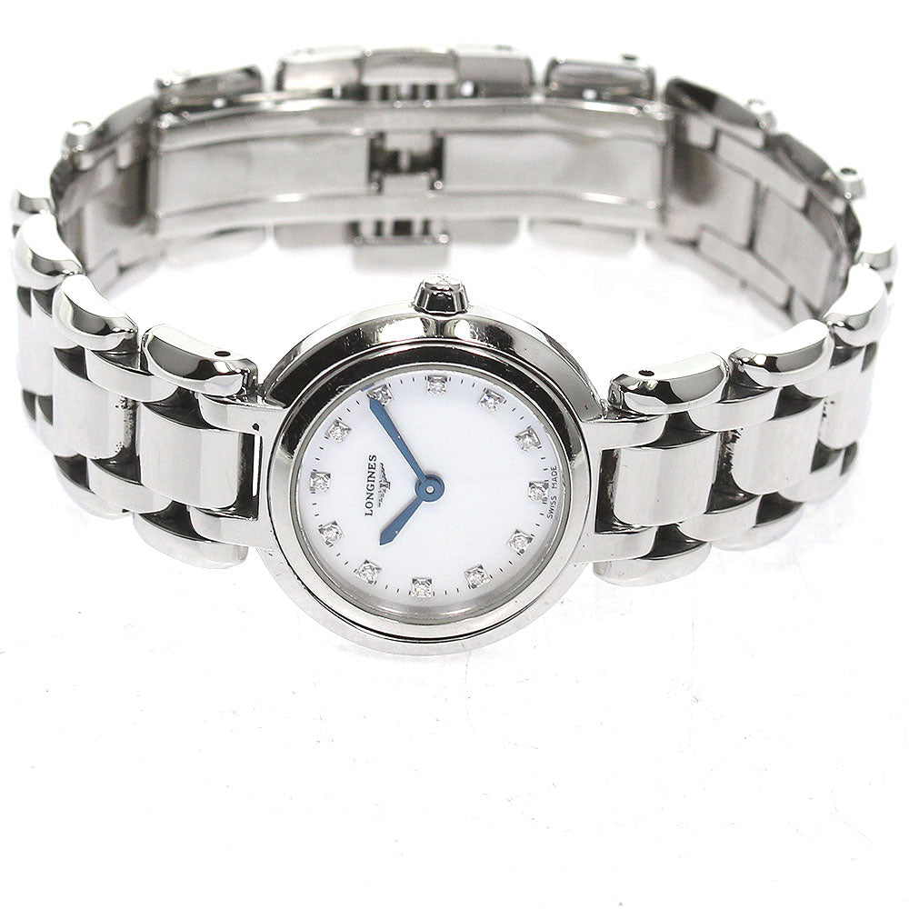 LONGINES PrimaLuna L8.109.4 12P diamond White shell Dial Quartz Ladies _806518