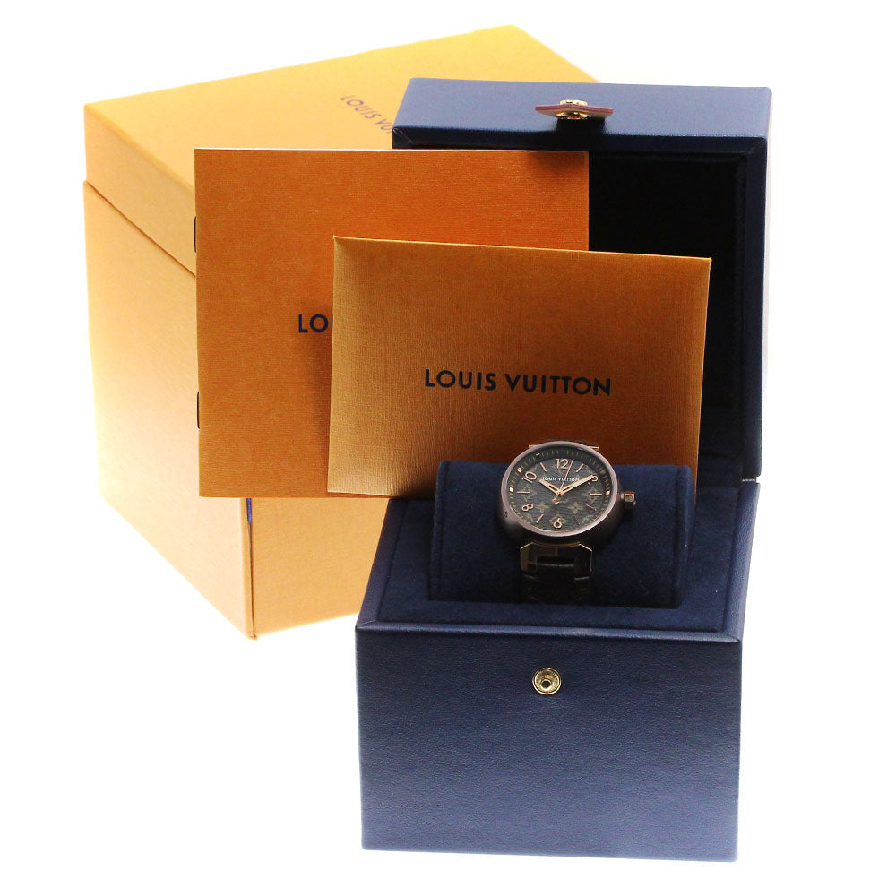 LOUIS VUITTON Tambour MM Monogram QA138 K18 brown & gold Brown Dial Quartz Boy's Watch_806598