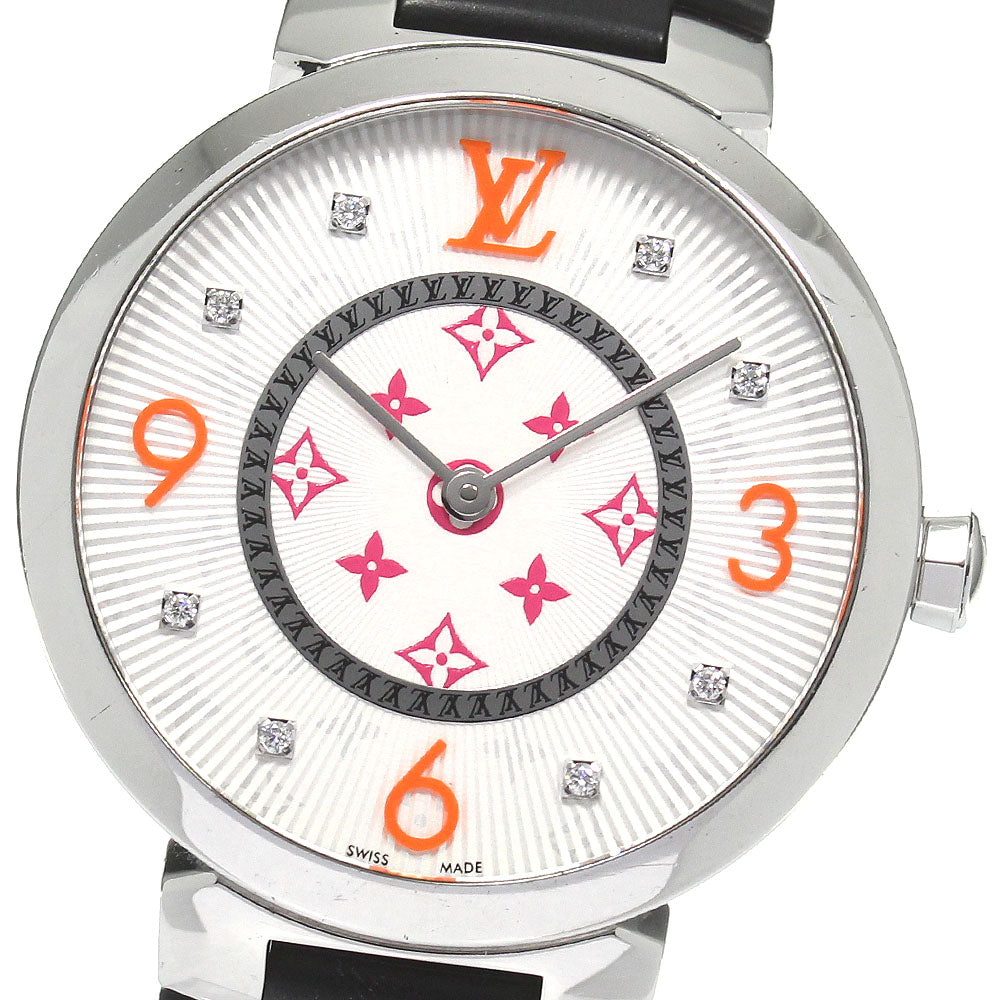 LOUIS VUITTON Tambour monogram QA147 fuchsia & orange Quartz Ladies Watch_807646