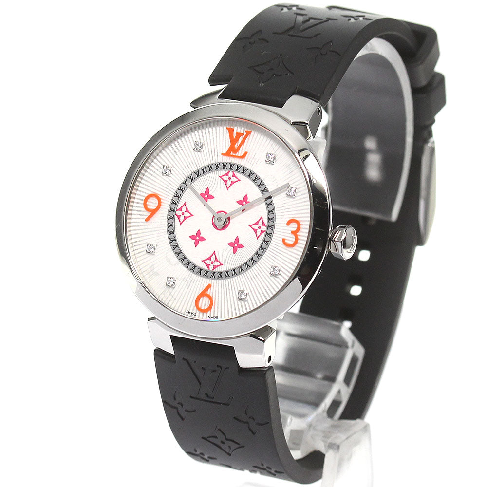 LOUIS VUITTON Tambour monogram QA147 fuchsia & orange Quartz Ladies Watch_807646