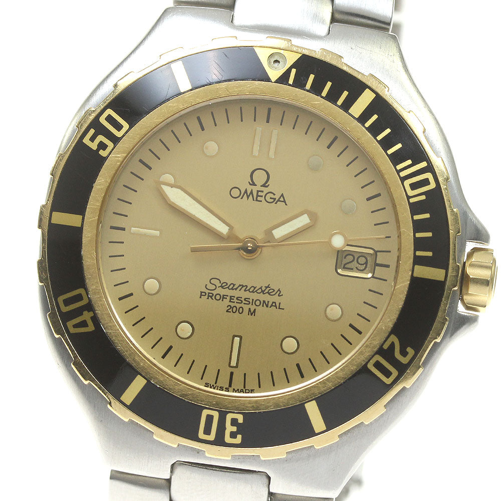 OMEGA Seamaster200 Date gold Dial Quartz Men's Watch_807813