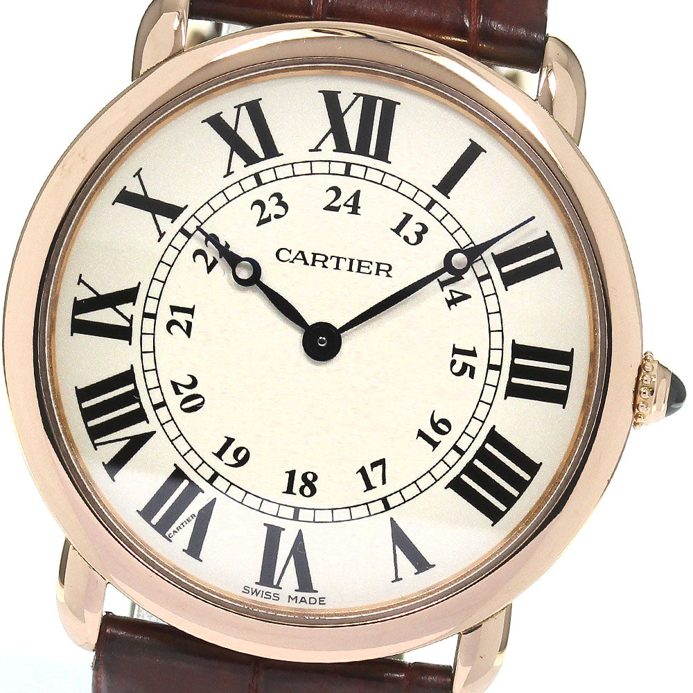 CARTIER Rondolui W6800251 18K Pink Gold beige Dial Hand Winding Men's Watch_807883