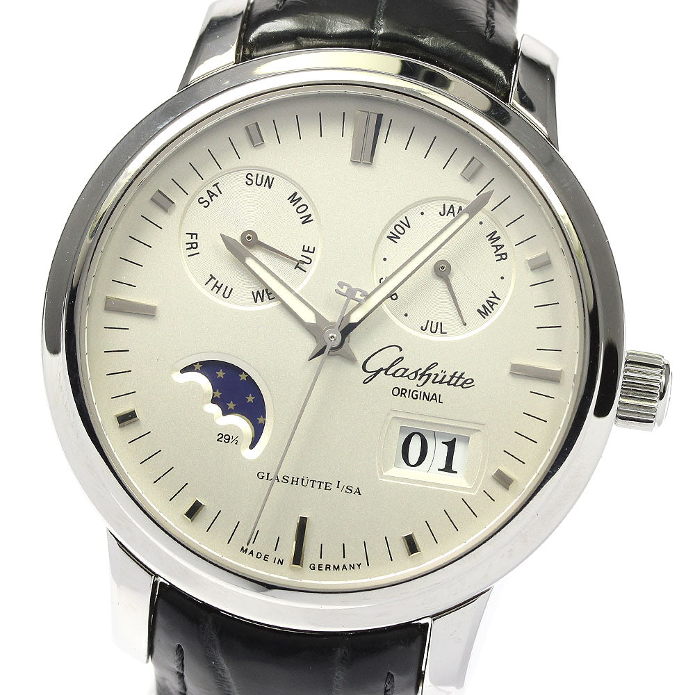 GLASHUTTE ORIGINAL senator calendar 100-06-13-02-04 Moon phase Silver Dial Automatic Men's Watch_807884