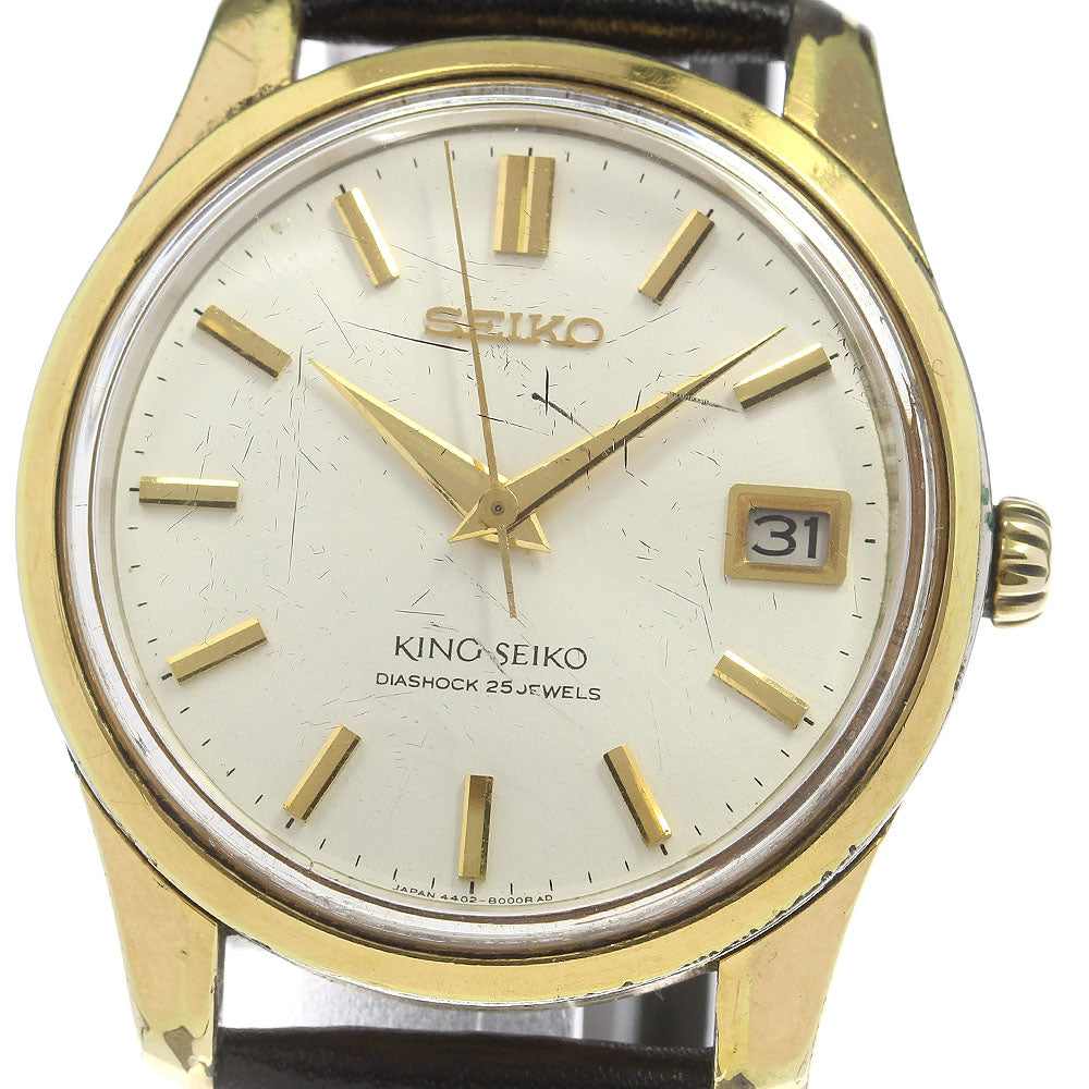 SEIKO King Seiko 4402-8000 Date cal.4402A Silver Dial Hand Winding Men's_808217