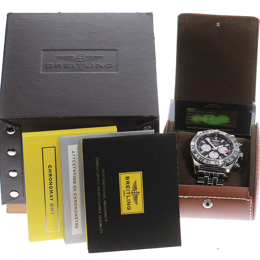 BREITLING Chronomat AB0413 GMT black Dial Automatic Men's Watch_808300