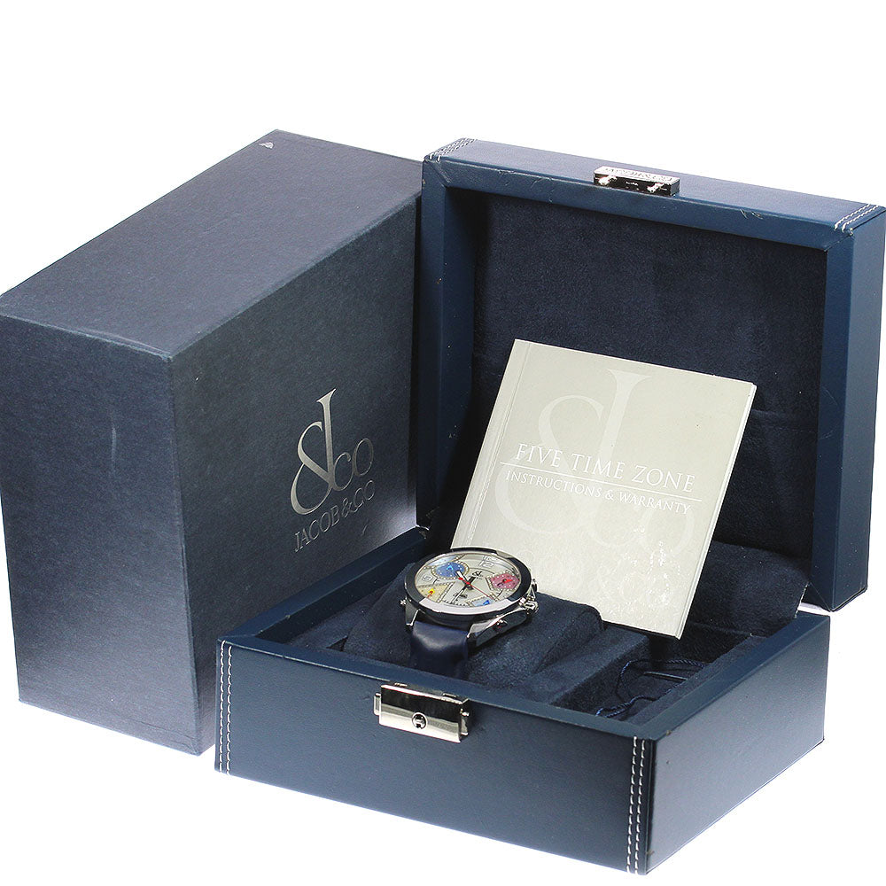 JACOB&CO 5 time zone White shell Dial Quartz Men's Watch_808340