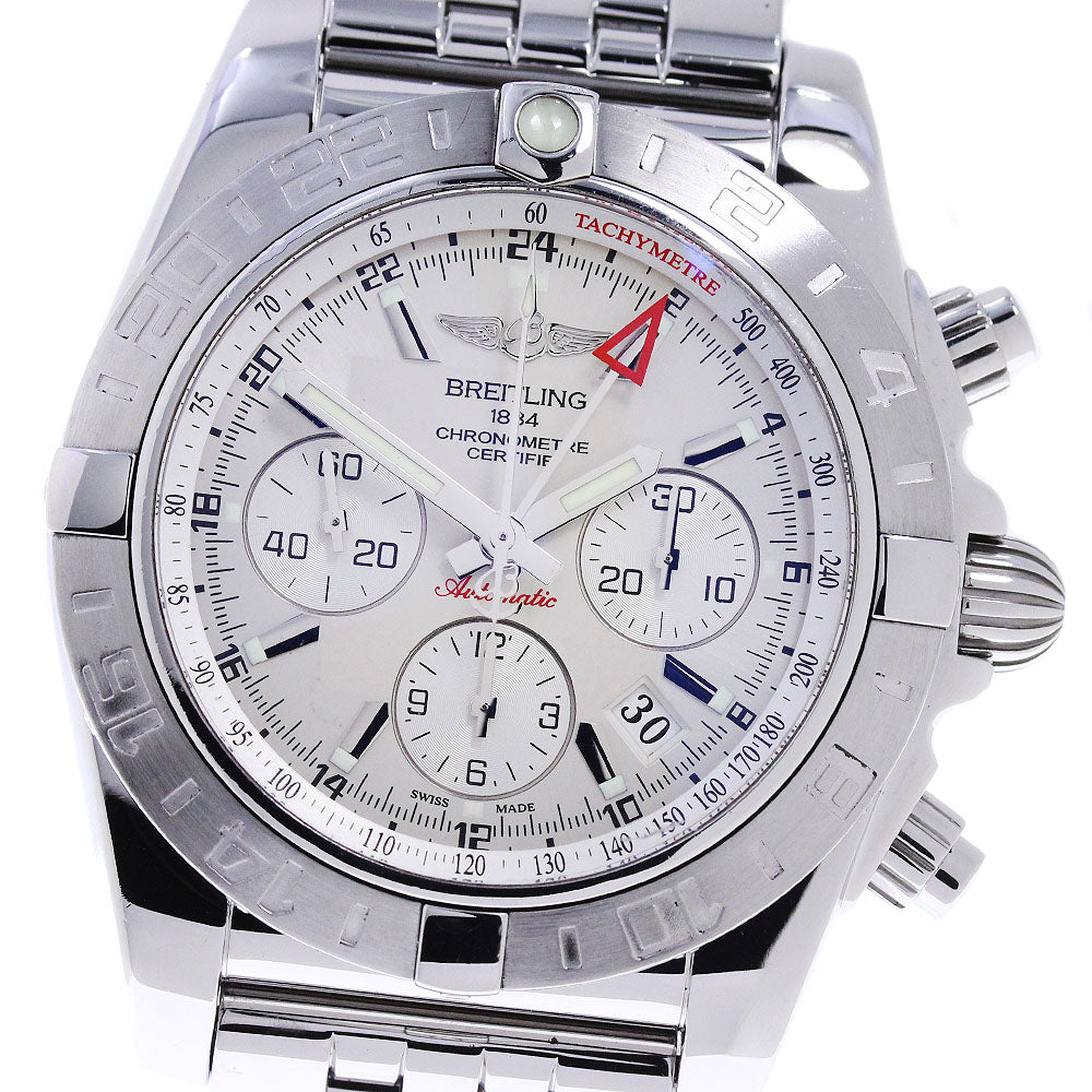 BREITLING Chronomat AB0420 Date GMT Silver Dial Automatic Men's Watch_808344