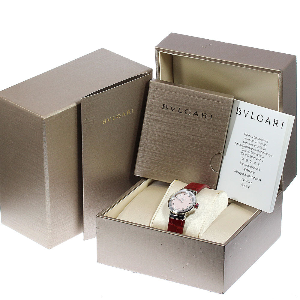 BVLGARI Le chair LU28S 12P diamond Pink shell Dial Quartz Ladies Watch_808372