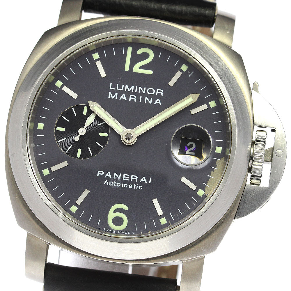 PANERAI Luminor Marina PAM00091 Date Black Grey Dial Automatic Men's Watch_808664
