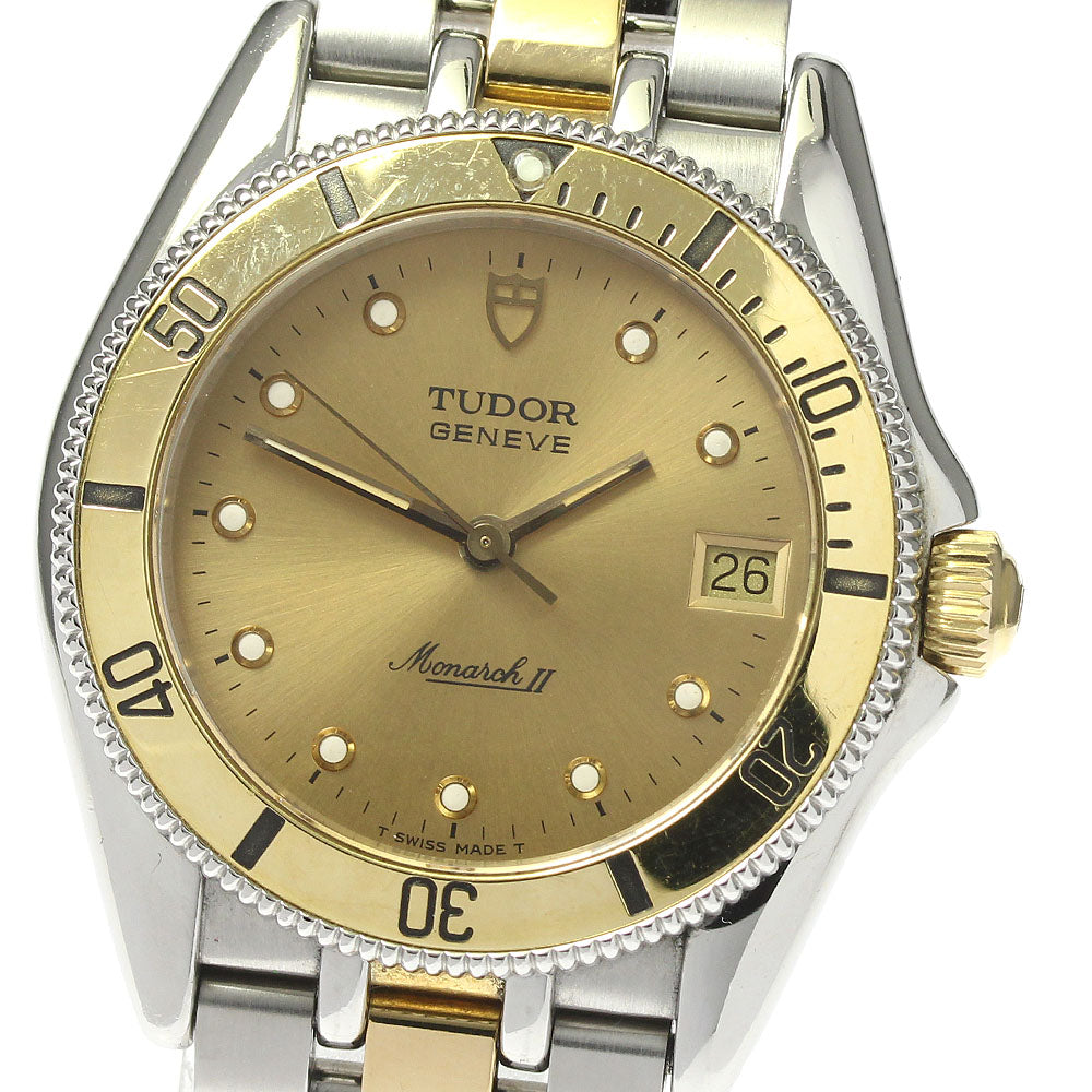 TUDOR Monarch 15753 Date gold Dial Quartz Boy's Watch_808666