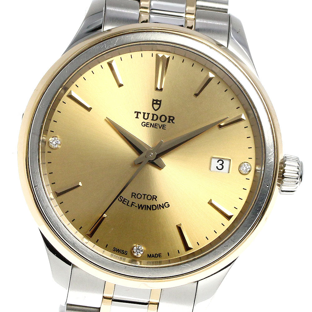 TUDOR style 12503 Date 3P Diamond gold Dial Automatic Men's Watch_808670
