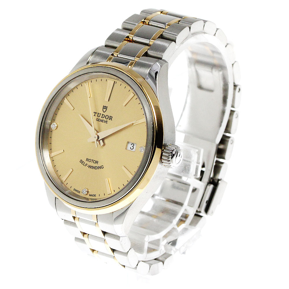 TUDOR style 12503 Date 3P Diamond gold Dial Automatic Men's Watch_808670