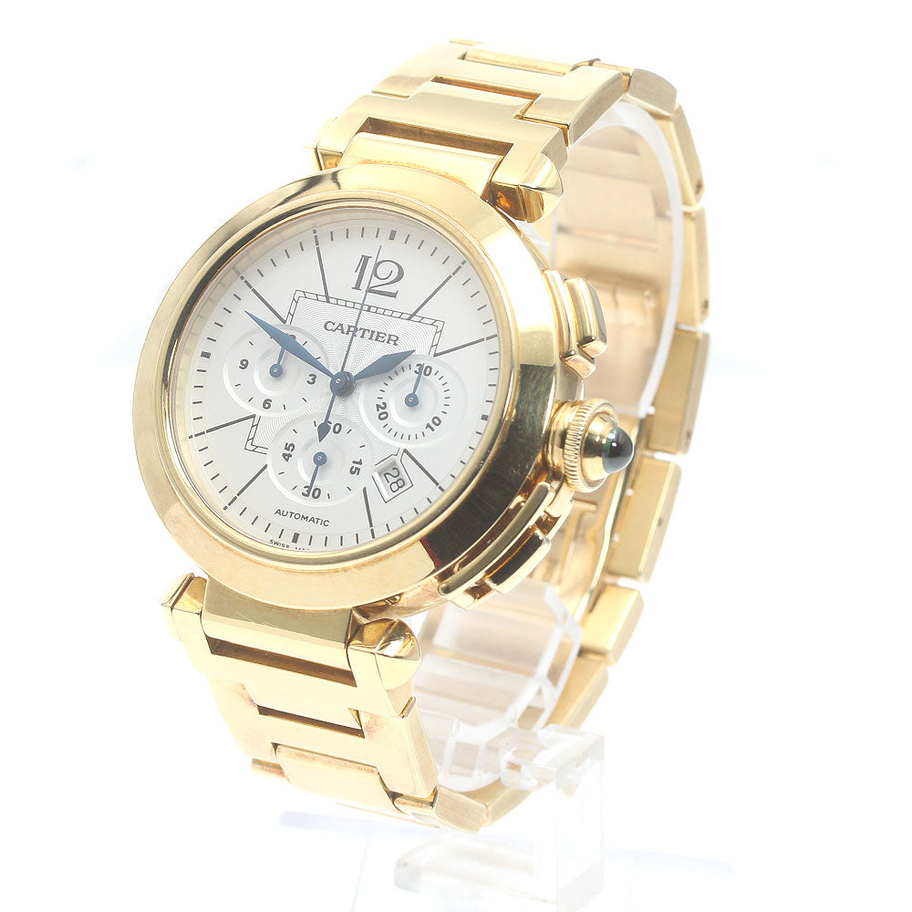 CARTIER Pasha 1.7"" W30201H9 K18YG chronograph Automatic Men's Watch_808719