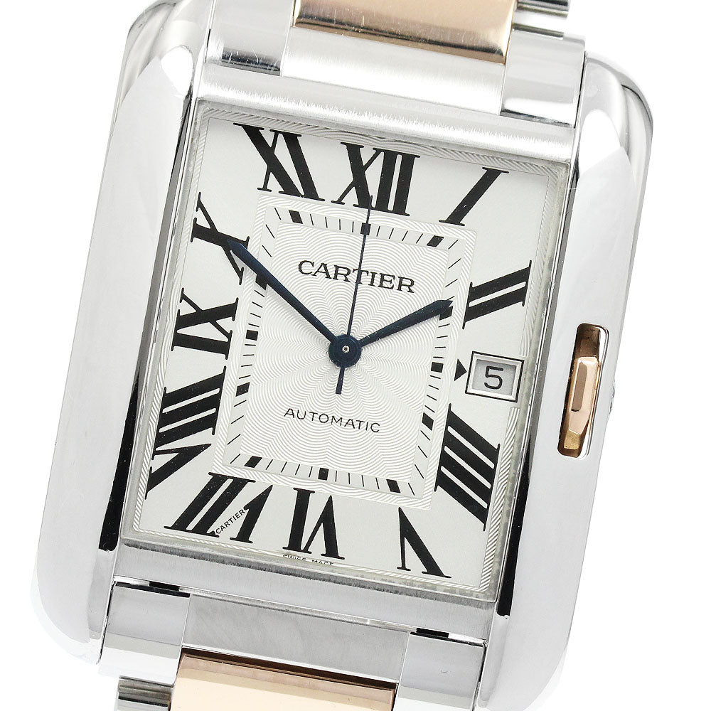 CARTIER Tank AnglaiseXL W5310006 Date 2 tone Silver Dial Automatic Men's_808728