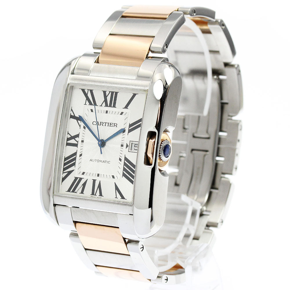 CARTIER Tank AnglaiseXL W5310006 Date 2 tone Silver Dial Automatic Men's_808728