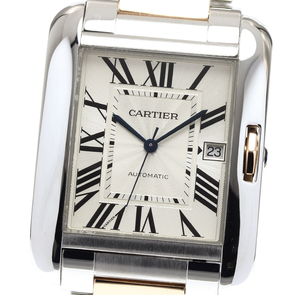 CARTIER Tank AnglaiseXL W5310006 Date 2 tone Silver Dial Automatic Men's_808729