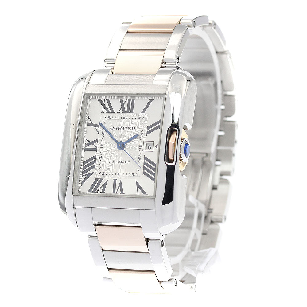 CARTIER Tank Anglaise LM W5310037 Date Silver Dial Automatic Men's Watch_808730
