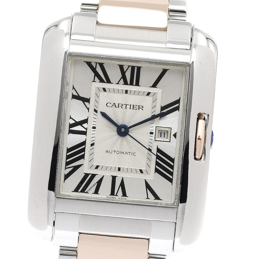 CARTIER Tank Anglaise LM W5310007 PG2 tone Date Automatic Men's Watch_808731