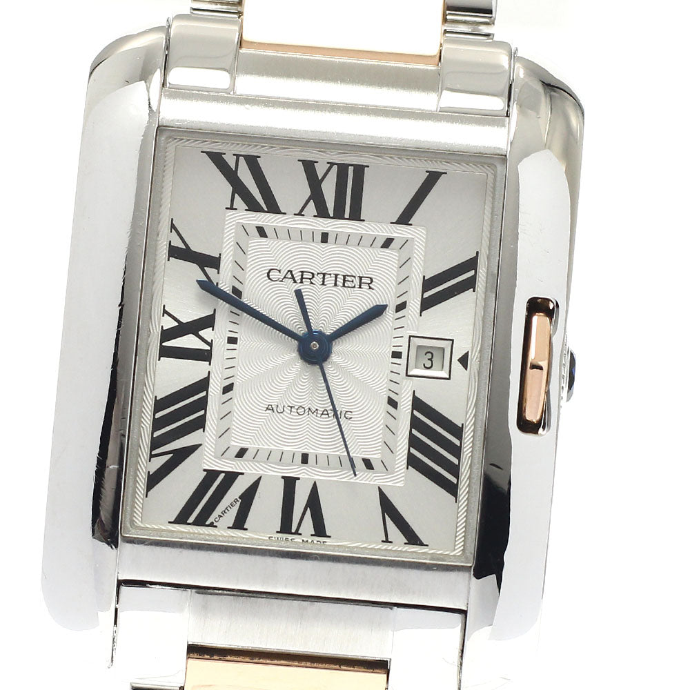 CARTIER Tank Anglaise LM W5310037 PG2 tone date Automatic Men's Watch_808733