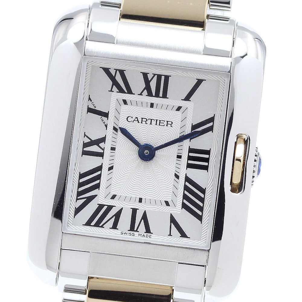 CARTIER Tank Anglaze SM W5310046 Silver Dial Quartz Ladies Watch_808779