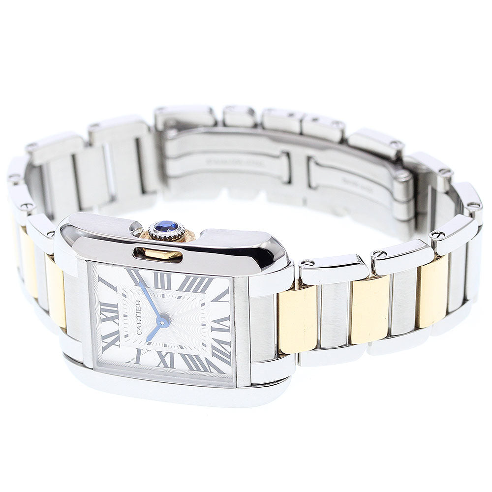CARTIER Tank Anglaze SM W5310046 Silver Dial Quartz Ladies Watch_808779