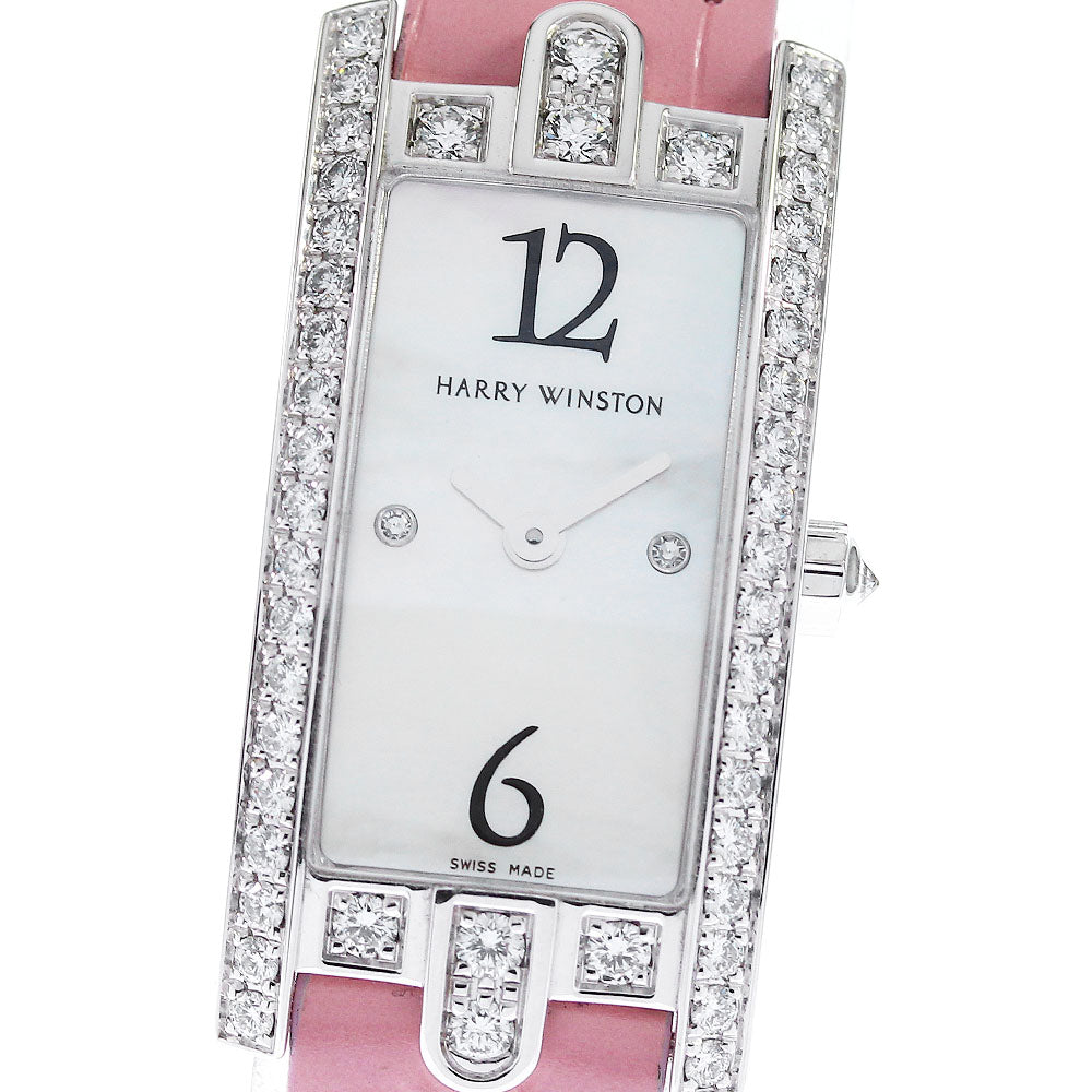 HARRY WINSTON Avenue 332LQW K18WG diamond bezel 2P Quartz Ladies Watch_808848
