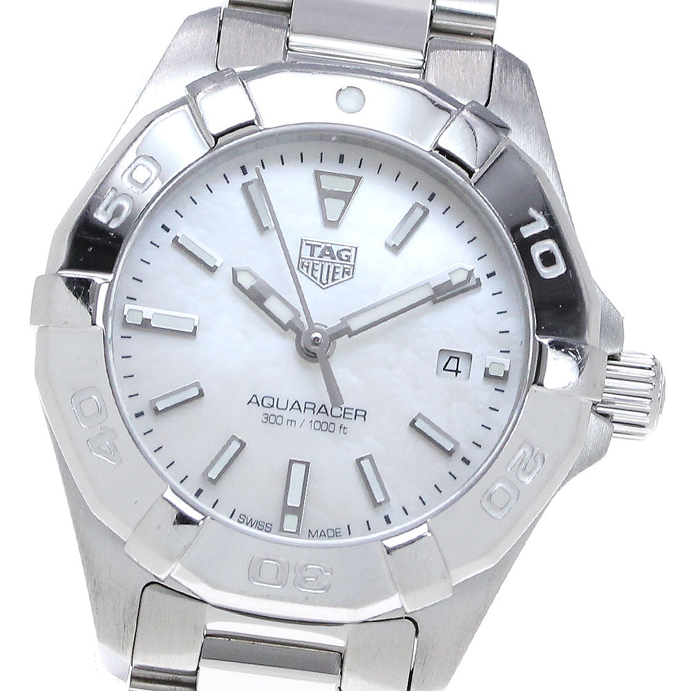 TAG HEUER Aqua racer WBD1411 Date White shell Dial Quartz Ladies Watch_808861