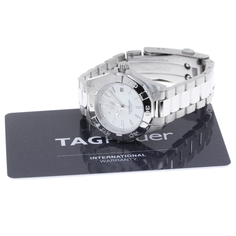 TAG HEUER Aqua racer WBD1411 Date White shell Dial Quartz Ladies Watch_808861