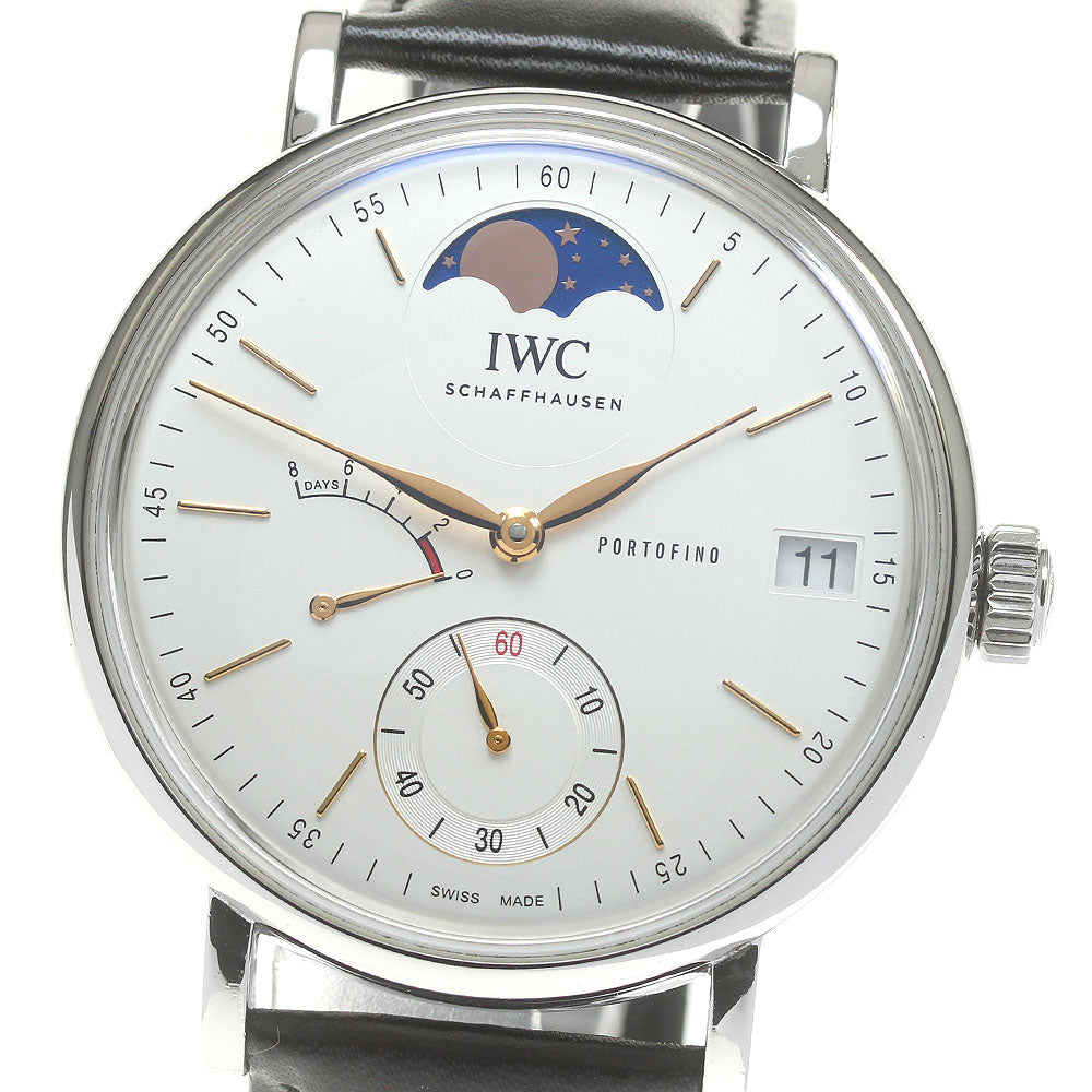 IWC SCHAFFHAUSEN Portofino IW516401 Moon phase Silver Dial Hand Winding Men's Watch_808883