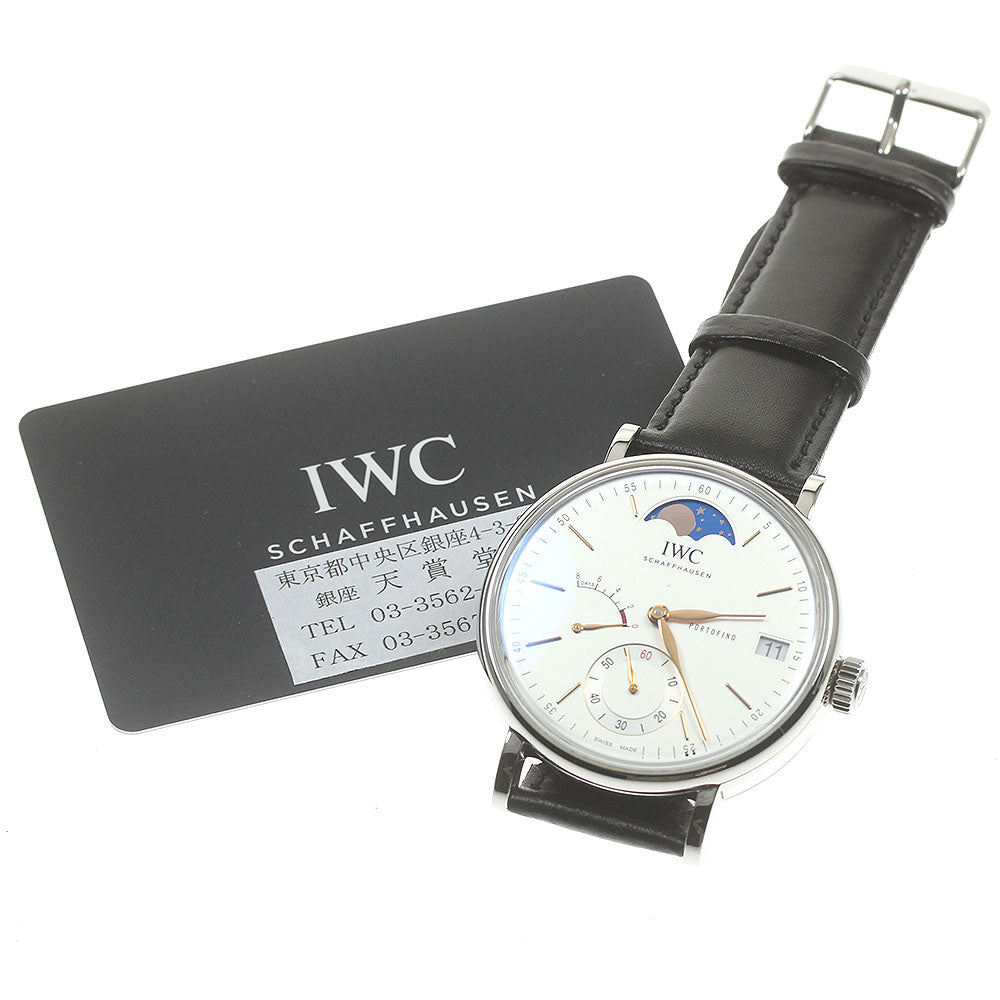 IWC SCHAFFHAUSEN Portofino IW516401 Moon phase Silver Dial Hand Winding Men's Watch_808883
