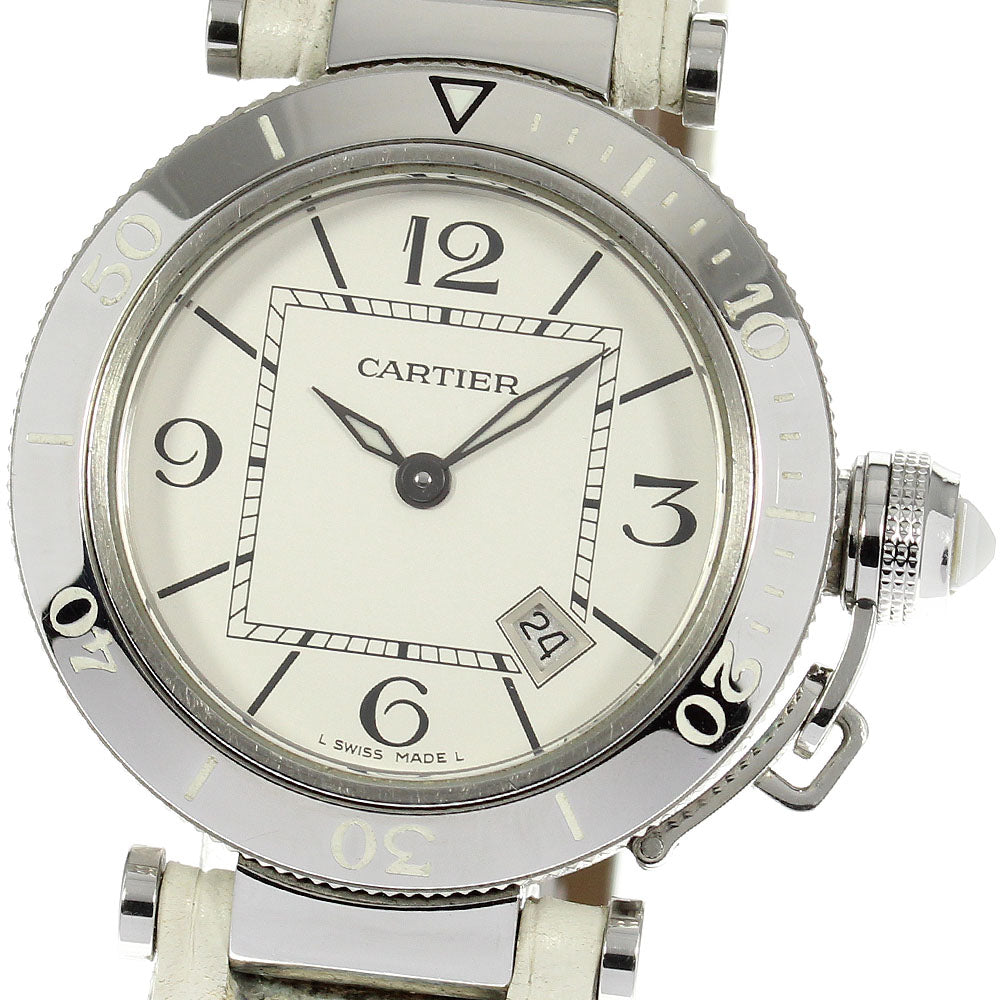 CARTIER Pashashi Timer W3140002 Date Silver Dial Quartz Ladies Watch_808997
