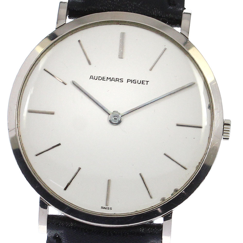 AUDEMARS PIGUET K18WG Vintage Silver Dial Hand Winding Men's Watch_809080