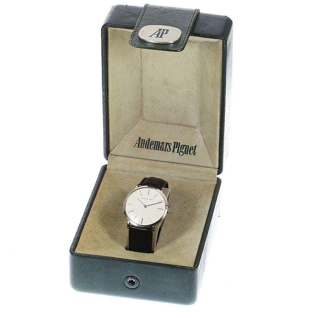 AUDEMARS PIGUET K18WG Vintage Silver Dial Hand Winding Men's Watch_809080
