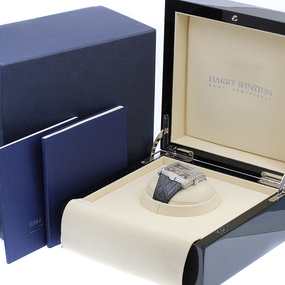HARRY WINSTON Avenue Square 350/LQTZW K18WG diamond bezel shell dial Black shell Dial Quartz Ladies Watch_809245