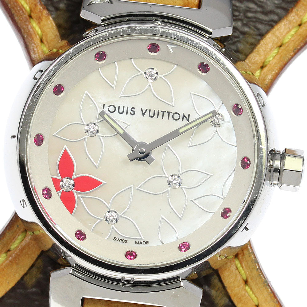LOUIS VUITTON Tambour Lovely Rack Q121J 6P diamond Quartz Ladies Watch_809395