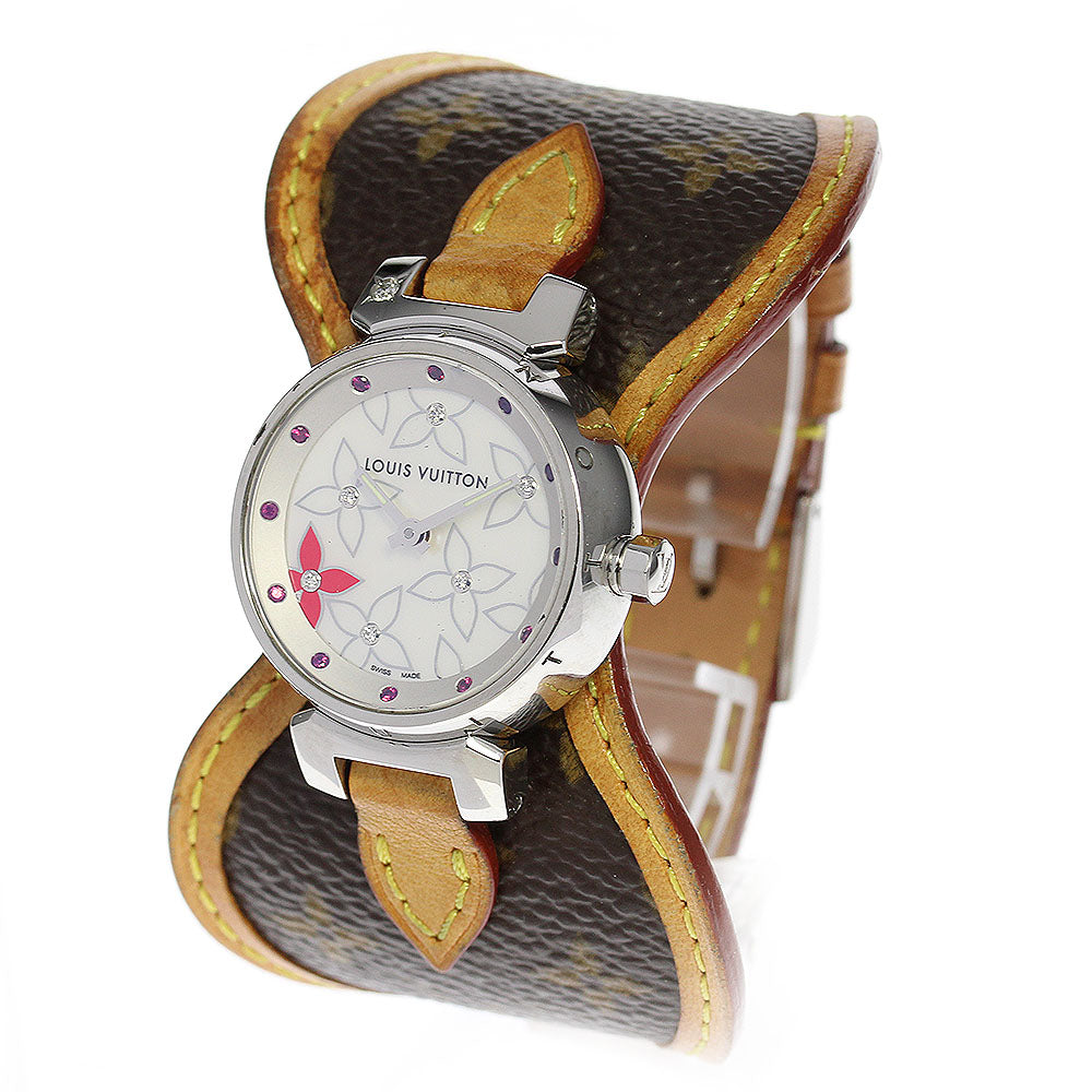 LOUIS VUITTON Tambour Lovely Rack Q121J 6P diamond Quartz Ladies Watch_809395
