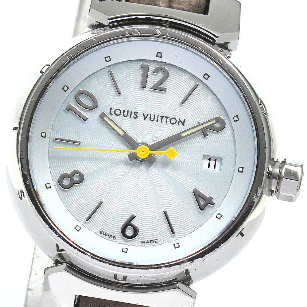 LOUIS VUITTON Tambour Q121V Date Ice blue Dial Quartz Ladies Watch_809548